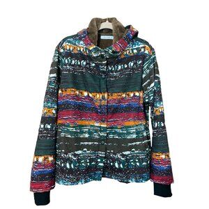 Cellabie Multicolored Jacket with Hoodie Fur Lined Size 2XL